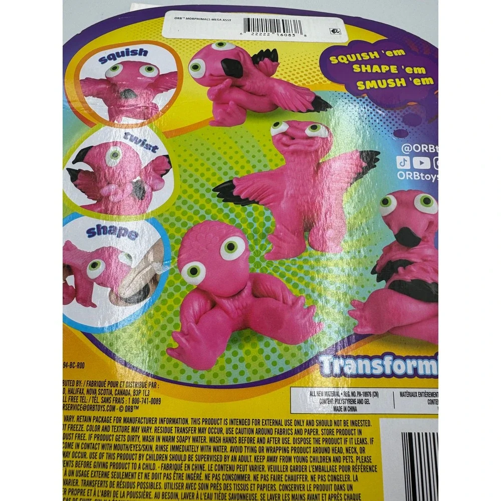 Orb Sensory Morphimals Transformingo Pink Flamingo Squish Shape Smush Toy‎ New